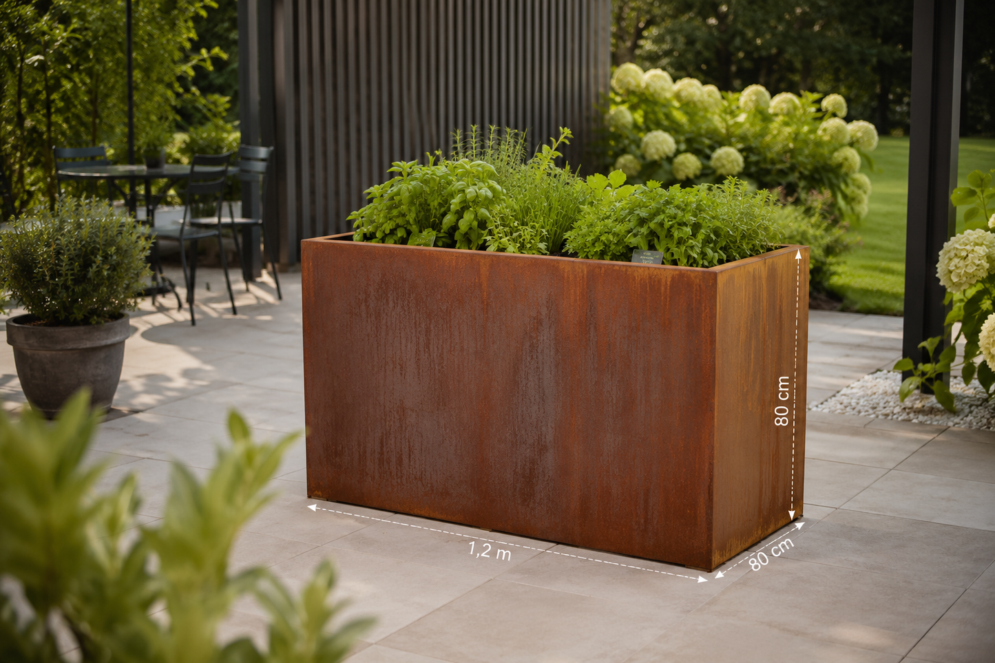 Alpina Möbel Hochbeet aus Stahl ohne Einlage 120 × 80 × 80 cm