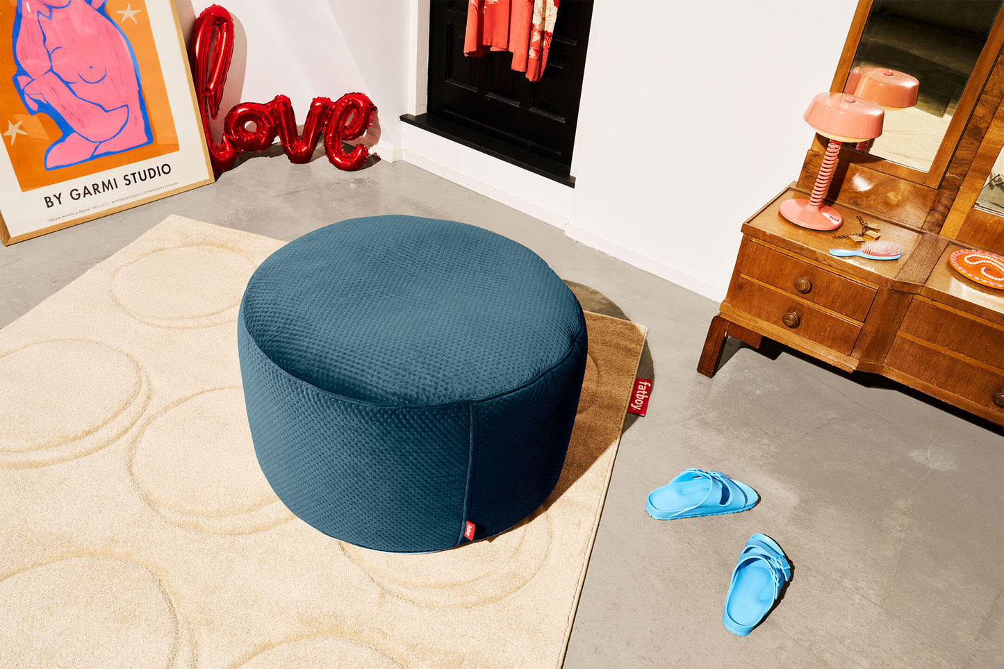 Fatboy® recycled point large royal velvet Hocker