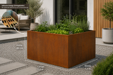 Alpina Möbel Hochbeet aus Stahl mit Einlage 120 × 120 × 80 cm