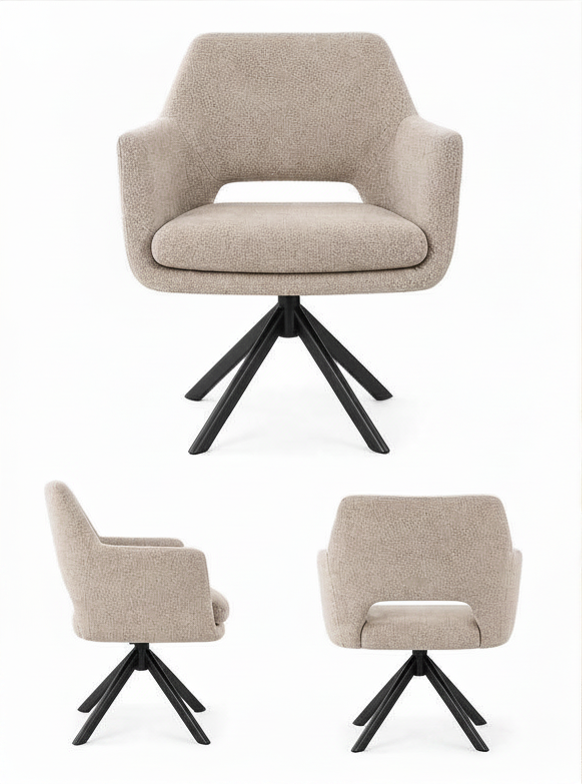 Altacorte Kenda Stuhl Beige Mattschwarz