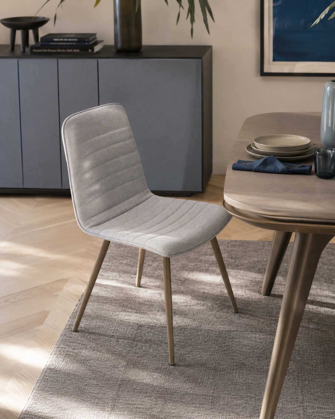 Midj Cover Stuhl Grau