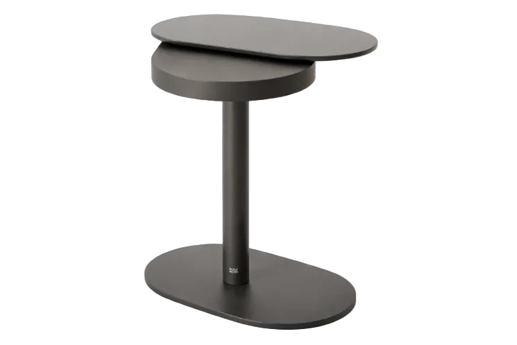 Rolf Benz Beistelltisch 8030 Schwarz Matt Oval Glas