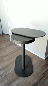 Rolf Benz Beistelltisch 8030 Schwarz Matt Oval Glas