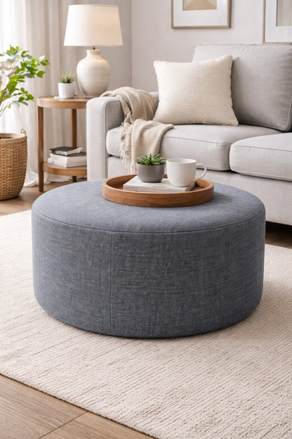 Rolf Benz Sitz-Hocker Graublau